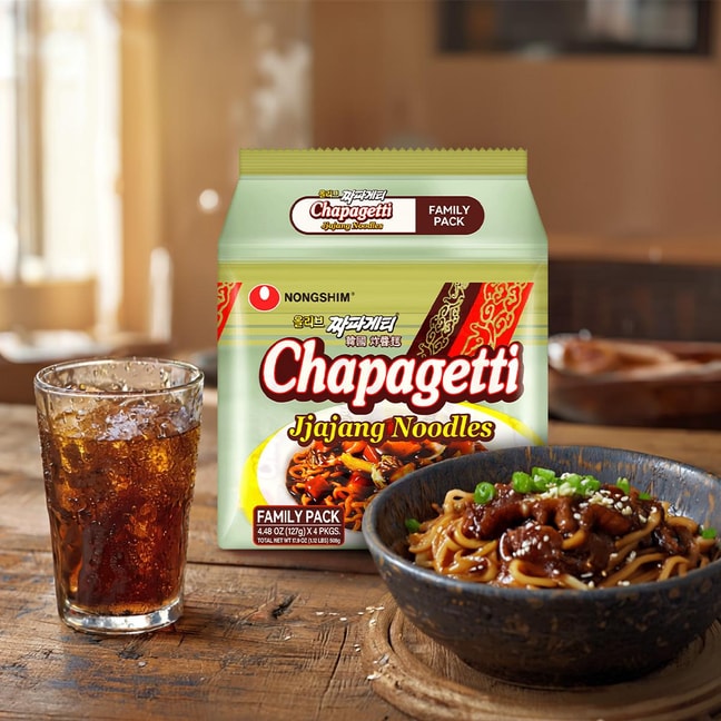 Korean Chapagetti Jjajang Noodles with Chajang Black Bean Sauce - 4 Packs* 4.47oz