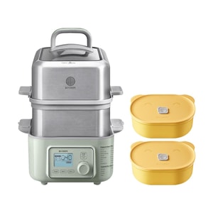 5 クォート電動ワンタッチデジタル多機能フードスチーマー 2 段ラック付き G563