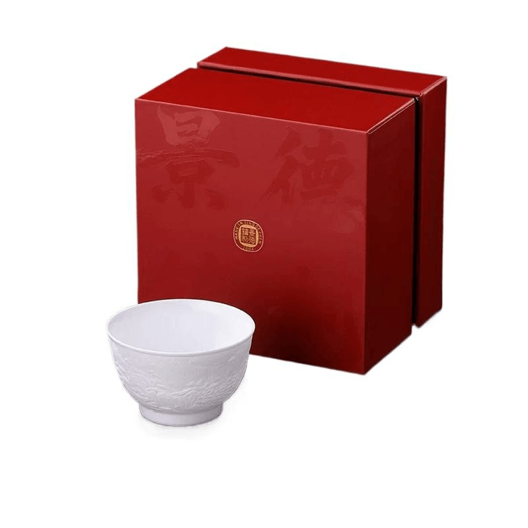 景徳鎮 手作り 磁器カップ 茶碗 中国直送】景徳鎮製手作り浮彫白磁茶碗、茶碗、マスターカップ