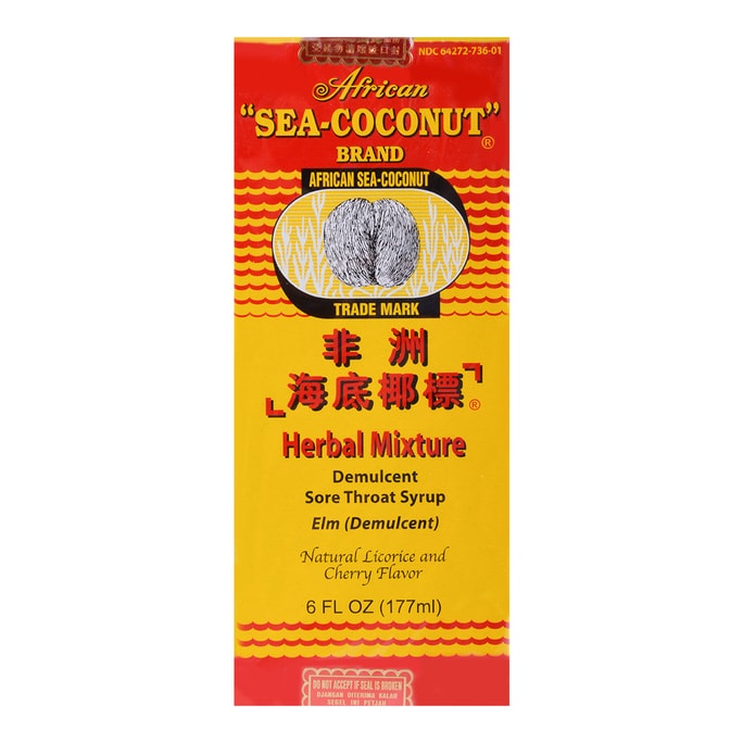 African Sea-Coconut  Brand Herbal Mixture Cough Relief Syrup 6oz (177ml)