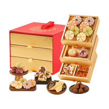悠享时 集瑞三层礼盒 糕点巧克力饼干礼盒 751g 【糕点6味12枚 + 饼干巧克力4味25枚】【春节年货礼盒】【送礼必备】【新鲜直达】