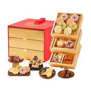 悠享时 集瑞三层礼盒 糕点巧克力饼干礼盒 751g 【糕点6味12枚 + 饼干巧克力4味25枚】【春节年货礼盒】【送礼必备】【新鲜直达】