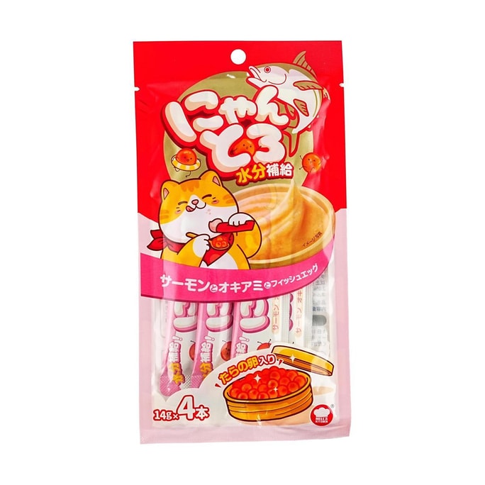 地獄廚房 鮭魚磷蝦魚籽貓條 深海營養魚籽 貓咪流質點心 14g×4條