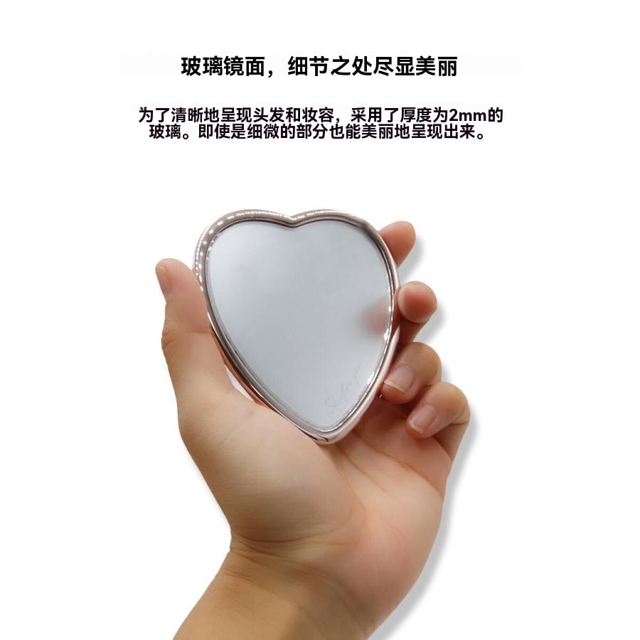 [Expédition directe du Japon] Japon REFA Miroir de maquillage en forme de cœur, petit miroir portable pour le maquillage, couleur or rose, 1 pièce