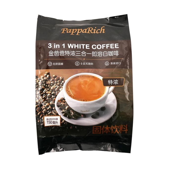 马来西亚金爸爸 特浓三合一即溶白咖啡 12包入 480g