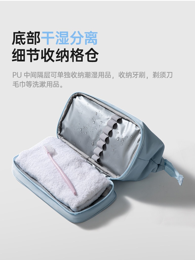 【中國直郵】 佑美 乾濕分離旅行必備神器洗漱包男士沙灘游泳收納包化妝包女 藍色 1個