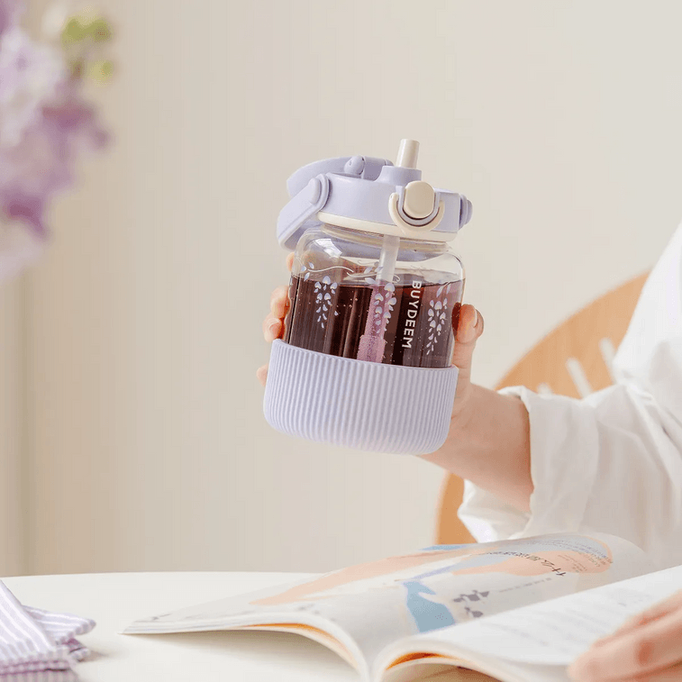 BUYDEEM北鼎 吸管吨吨杯子 便携水杯 800ml 紫藤花 DG78  5