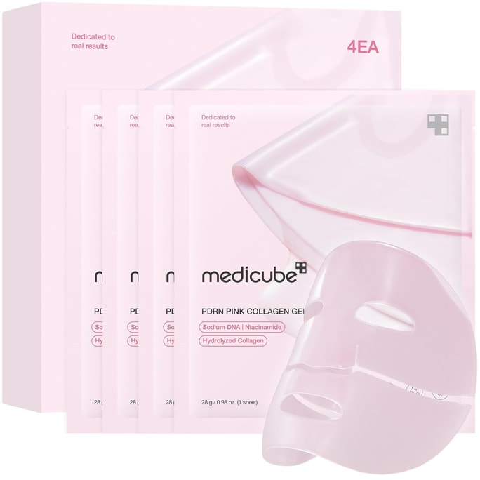 Medicube Salmon DNA PDRN pink collagen jelly gel mask  overnight face mask for glass glow skin 28g 4 ea.