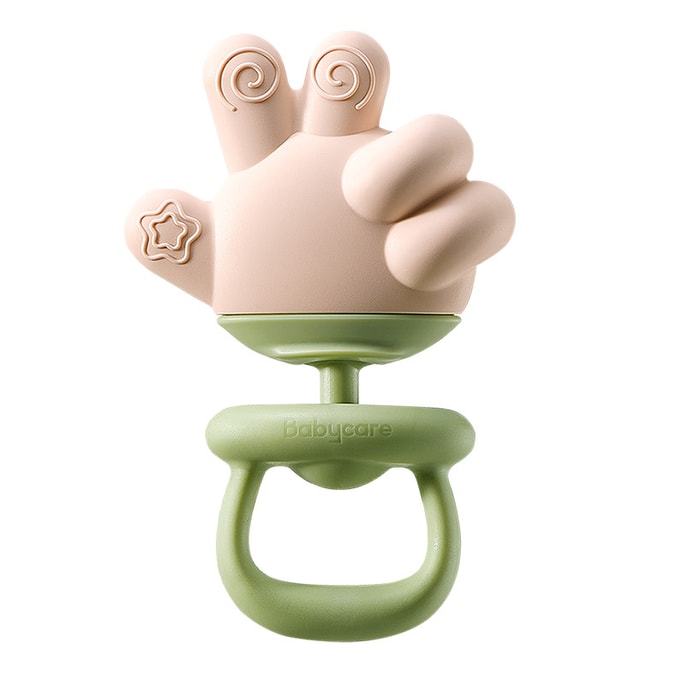 【中國直郵】BC BABYCARE 嬰兒矽膠出牙緩解咀嚼玩具 趣味手指牙膠 綠色