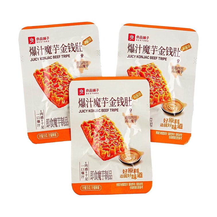良品铺子 爆汁魔芋金钱肚 魔芋爽 麻酱味 300g 4
