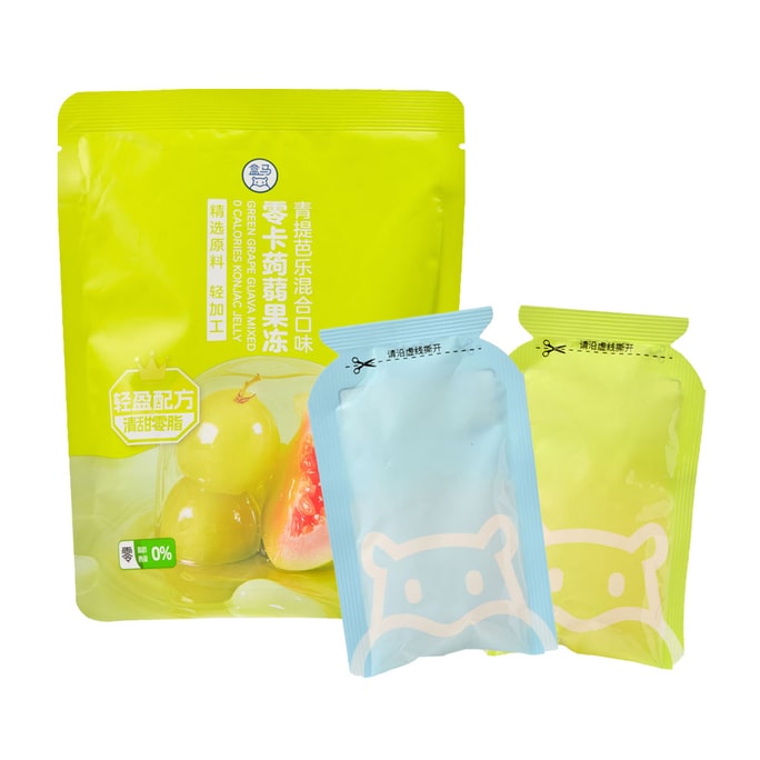 Zero-Calorie Konjac Jelly (Green Grape Flavor + Guava Flavor) 216g