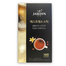 JARDIN Espresso Sticks Instant Hot or Cold Coffee Drinks VANILLA AMERICANO 100 sticks