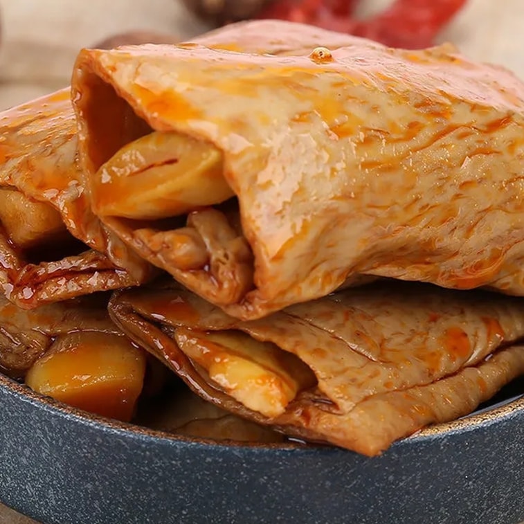 御食园 【店庆大促】笋尖素肉卷休闲食品特色小吃豆干辣条【五香味】【内5包】约130克*1袋 4