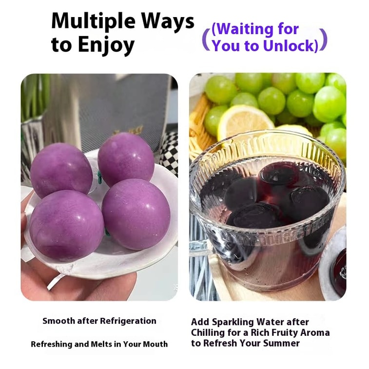 Kyoho Jelly Balloon Pudding Peelable Candy Snacks - 280g(10pcs) Sweet & Sour Grape Juice Jelly Gummies Asian Specialty 5