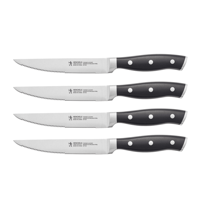 Henckels Forged Accent Set of 4 Steak Knife Set  Black