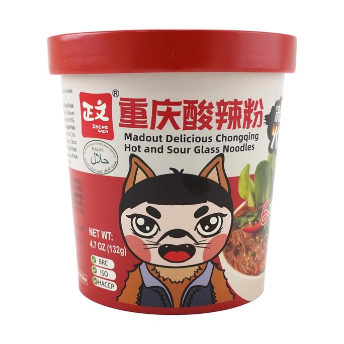 Madout Delicious Chongqing Hot And Sour Glass Noodles, 4.66oz