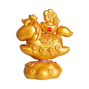 【中国直邮】 HSPM 新款小马财财转转乐摆件桌面装饰品 文创礼品摆件 金色 F 1个