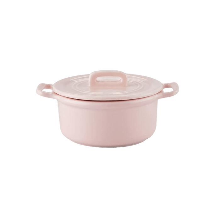 Ceramic Mini Round Cocotte w/ Lid Coral Pink 240ml