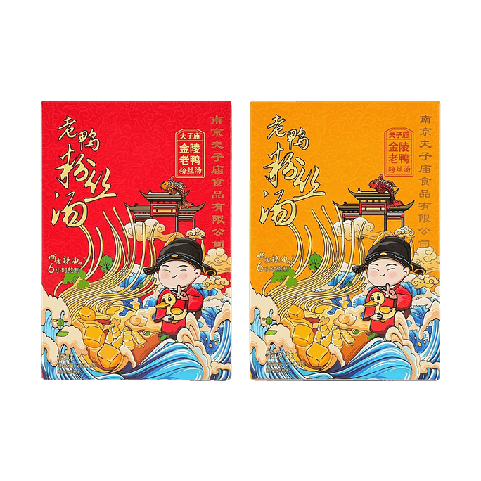 夫子庙 游味 金陵老鸭粉丝汤 原味 252.2g + 酸汤味 254.2g 2盒【2口味组合装】【南京特产】