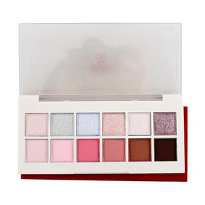 Happy Me Day 12 Shades Eyeshadow Palette, 0.49oz. #06 Wish Pink - Low Saturation&High Pigmentation | Shimmer&Matte