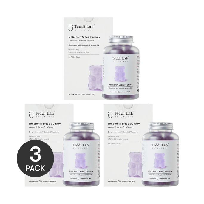 Teddi Lab Melatonin Sleep Gummy, Sleep Better 180g/*60 gummies*3【Value Pack】