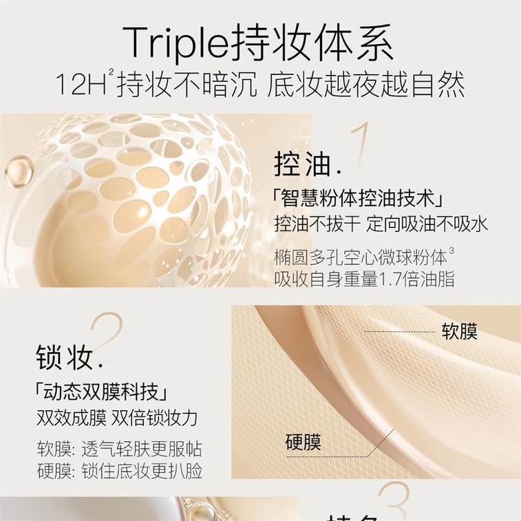 【中國直郵】 柳絲木 5K高清粉底液 保濕遮瑕不脫妝乾混油皮bb霜 亮膚色30g/瓶(適用油皮-贈美妝蛋) 4