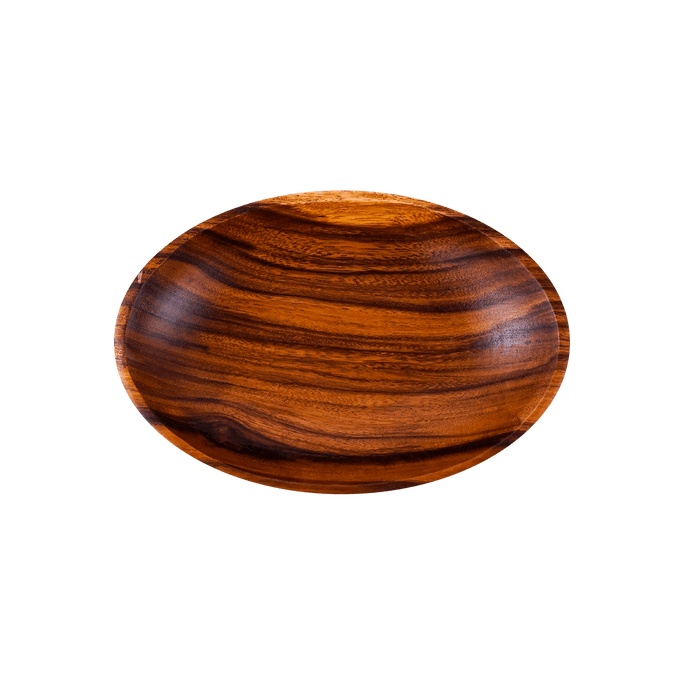 Acacia Wooden Oval Plate 9.8"