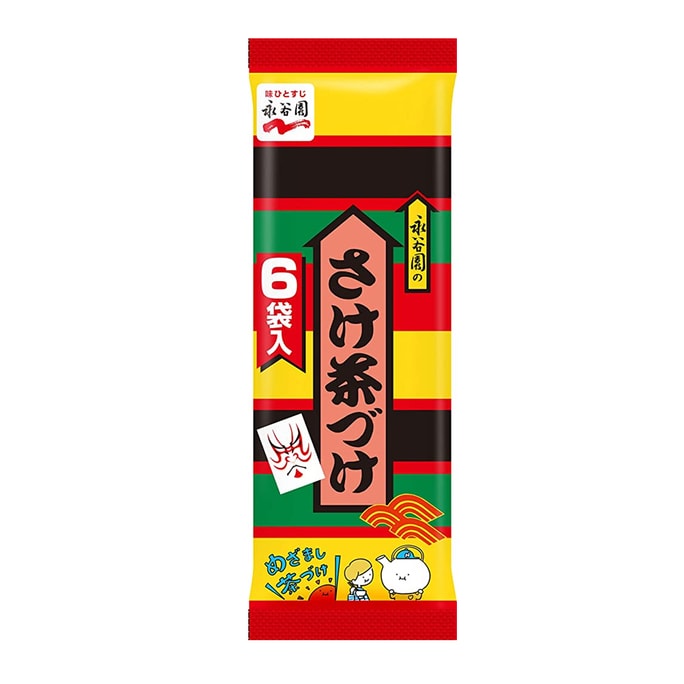 [일본 직배송] 나가타니엔 차 비빔밥 양념 연어 차즈케 라이스 6팩