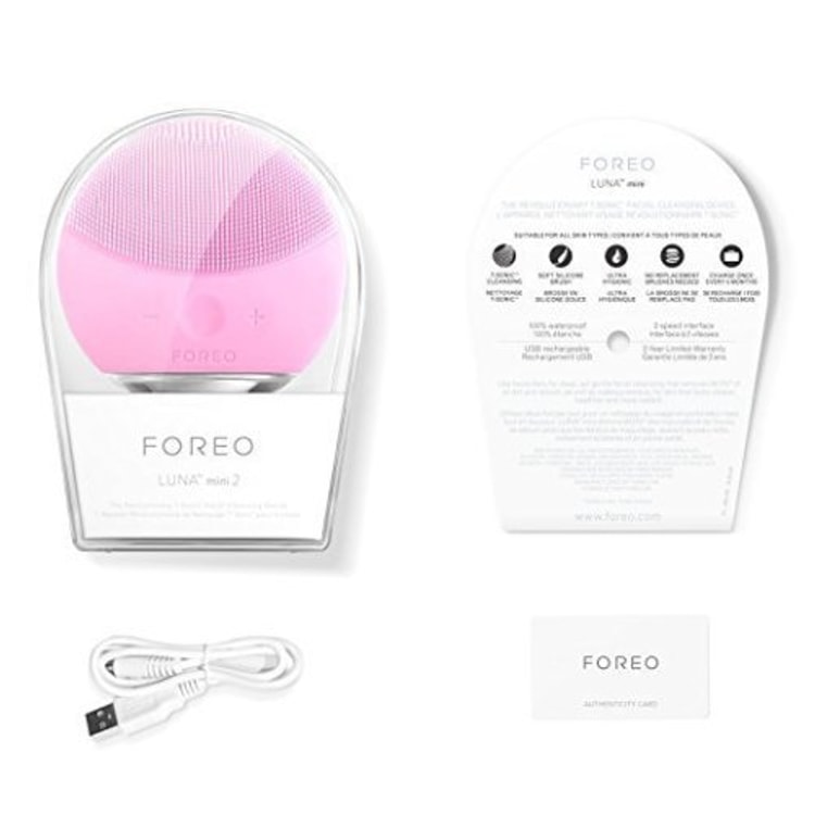 瑞典FOREO LUNA mini2 露娜电动硅胶毛孔清洁美容洗脸洁面仪—浅粉色- 亚米