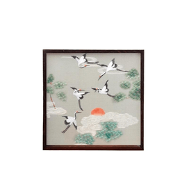中国直送】蘇州刺繍 ハンドメイドシルク刺繍 装飾品 美しい未来（21*21