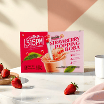 Strawberry Popping Boba Milk Tea,8.6 oz