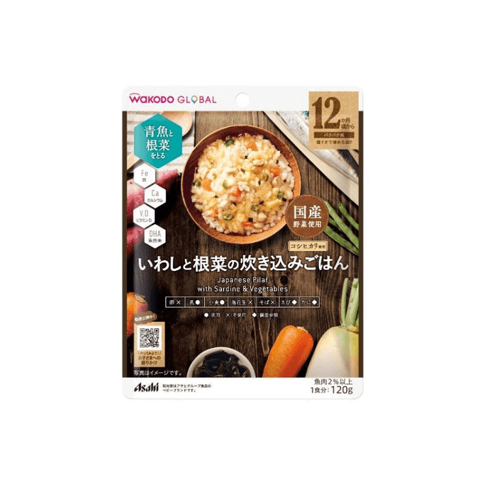 [일본에서 온 다이렉트 메일] 와코도 이유식 보완식 정어리 뿌리채소밥 120g