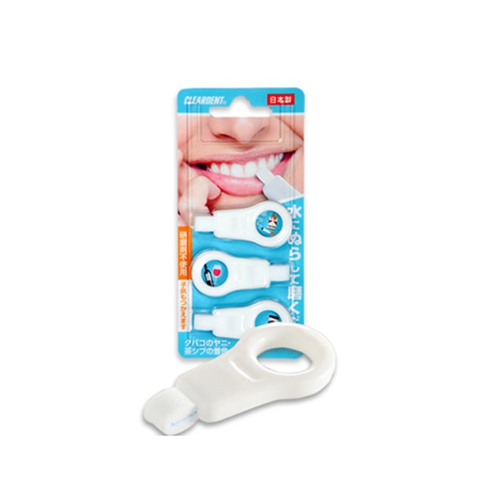 [일본 직배송] CLEARDENT 치아 황변 엑스폴리에이팅 스펀지 브러쉬 3팩