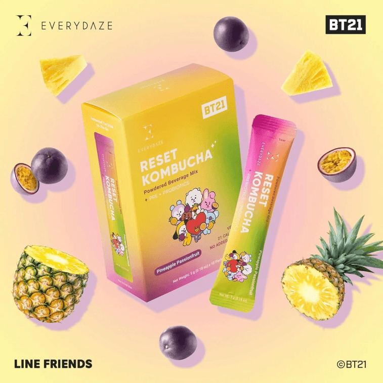 Reset Kombucha Powdered Beverage Mix Pineapple Passionfruit 10 Sticks 7