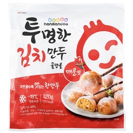 [ハンマンドゥ] おいしい韓国キムチ餃子冷凍食事またはおやつ(薄皮) (15個) (420g)