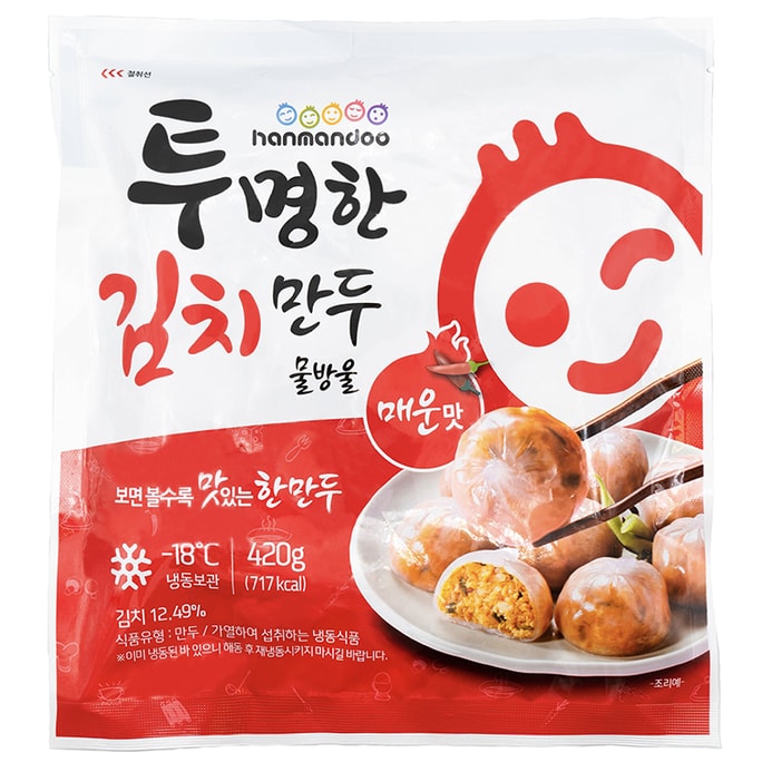[Hanmandoo] 美味韩国泡菜饺子 冷冻餐或小吃 (薄皮) (15 件) (420克)