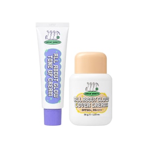 All About Glow Tone Up & Cover Cream Set Tone Up Cream + Cover Cream SPF50+ PA++++ 35g / 1.23 oz Glow Base Makeup Duo For Skin Tone Correction, Radiance Boost And Natural Dewy Finish