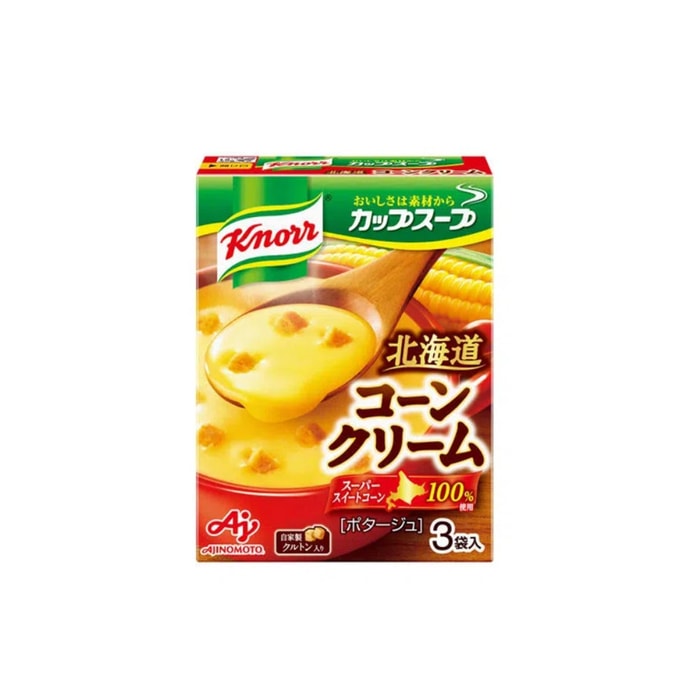 【日本直郵】AJINOMOTO 口味之素 北海道玉米奶油濃湯 速食低熱即食濃湯速食代餐 3袋入