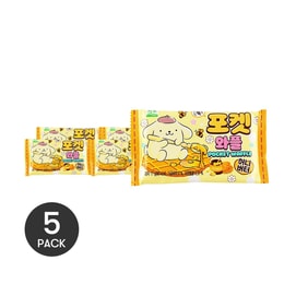 韩国SEOJU西洲x三丽鸥 口袋华夫饼干 蜂蜜黄油味 17g *5【5份超值装】【韩国便利店爆款 】【动漫好味】【超可爱三丽鸥造型 图案随机发】
