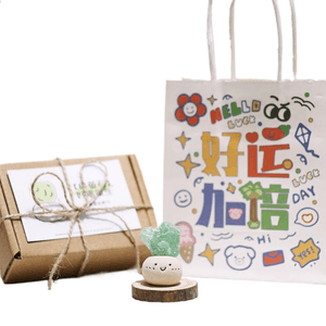 【中国直邮】 未知 其它品牌 纯手工小豆丁可爱天然水晶原矿裸石 绿萤石好事发生3.5cm