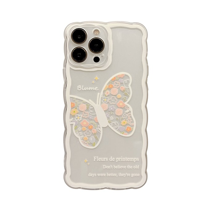 Iphone Case Cover Transparent Flower Butterfly Iphone 13