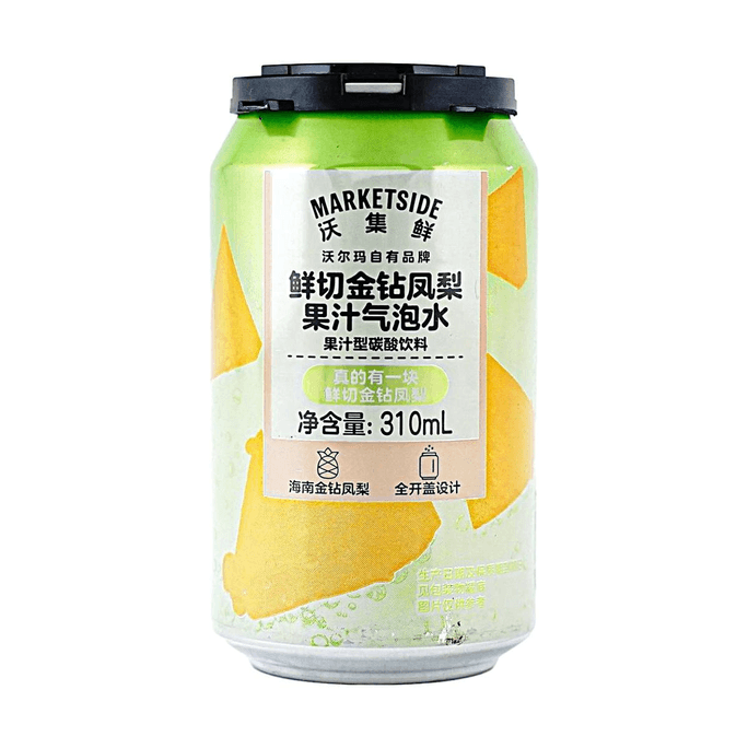 沃集鮮 鮮切金鑽鳳梨果汁氣泡水 310ml【含真實鳳梨切片】