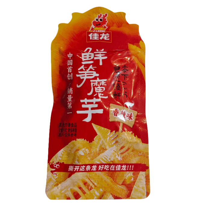 【中国直邮】 佳龙 鲜笋魔芋爽素毛肚香辣酸辣味魔芋丝辣条网红休闲解馋零食小吃 香辣味 20g*10包