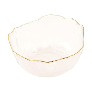 Gold-plated Glass Bowl Salad Bowl Fruit Bowl, 11.2 fl oz