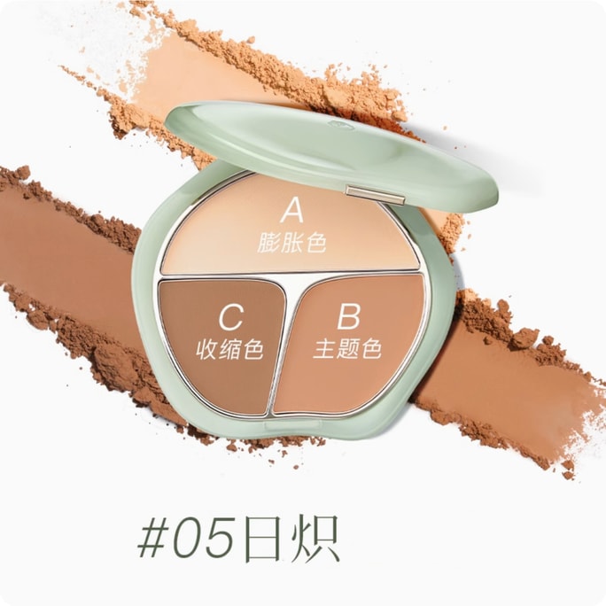 TIMAGE 3-Color Blush Palette Plump Cheeks Natural Contour with Pink Purple Apricot Shades