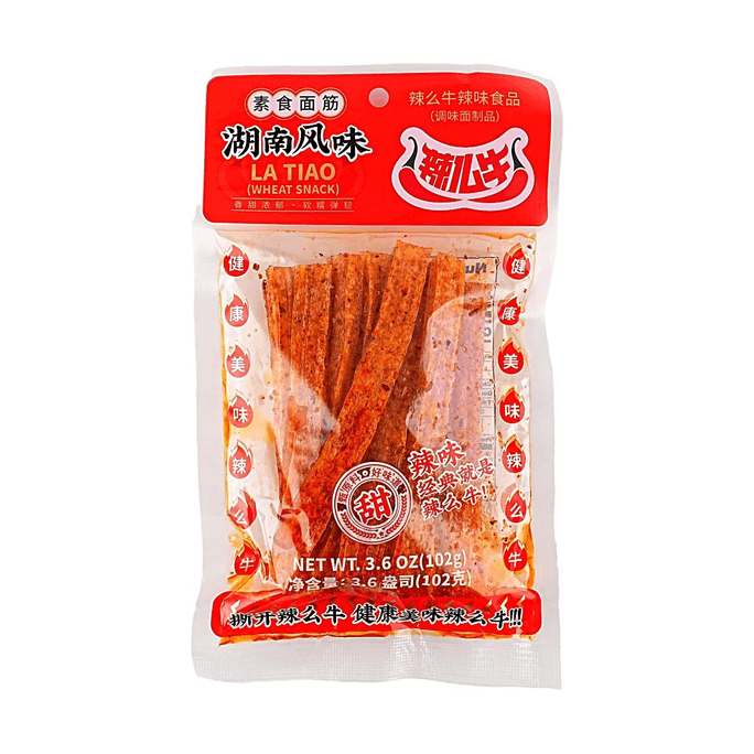 Wheat Snack Sweet and Spicy Flavor 3.6oz【Hunan Flavor】【Soft and Chewy】