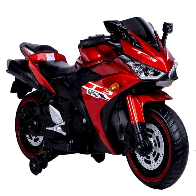 Children's motorcycle 12V motorcycle anti rollover auxiliary wheel red and black 1 unit