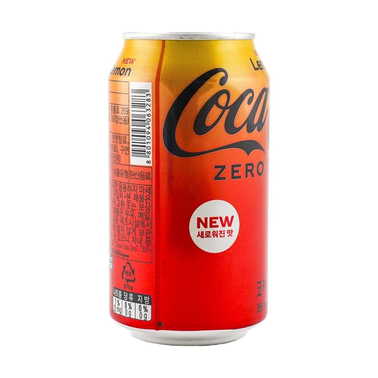 韩国COCA COLA可口可乐 零度可口可乐 柠檬味 355ml【0糖0卡】 6