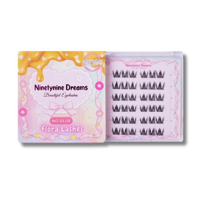 Ninetynine Dreams Self-Adhesive No-Glue Needed Press-on Flora Lashes 9-12mm