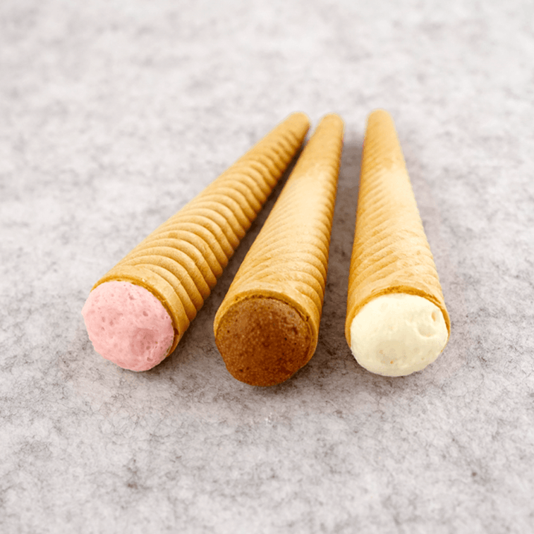 カプリコ ミニ大袋ウエハースコーン チョコレート＆ミルク＆ストロベリー味 82.5g 4